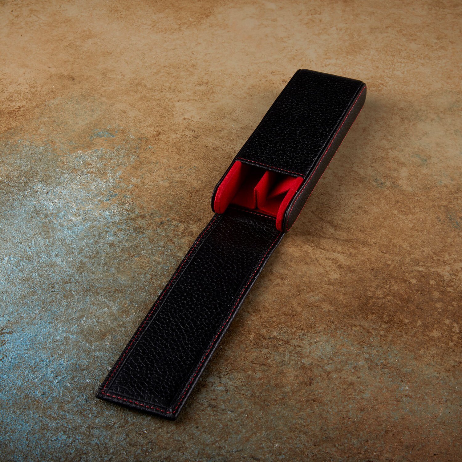 Krıc 2'li Deri Kalemlik - Volkanik Siyah