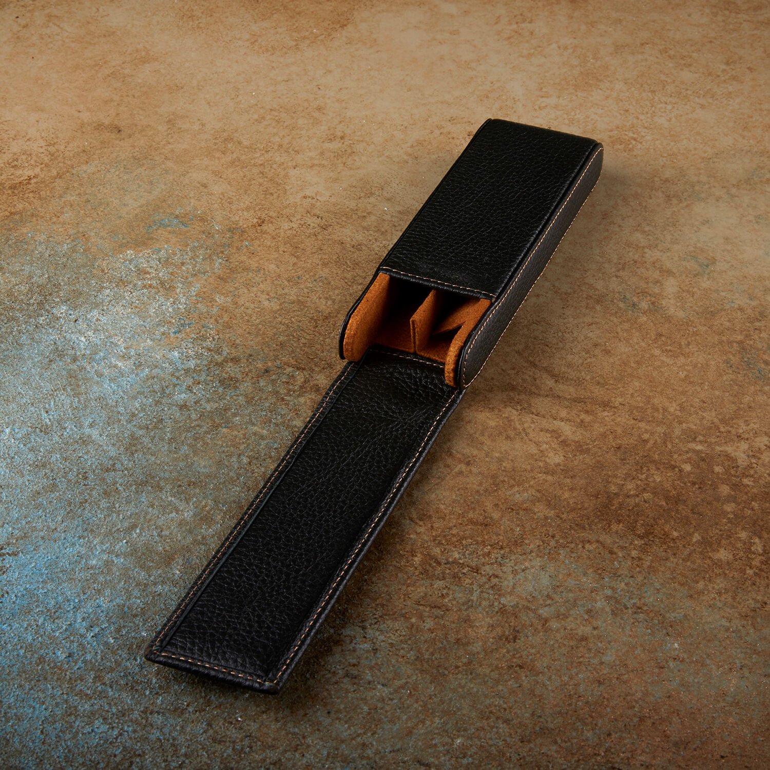 Krıc 2'li Deri Kalemlik -  Yeşil