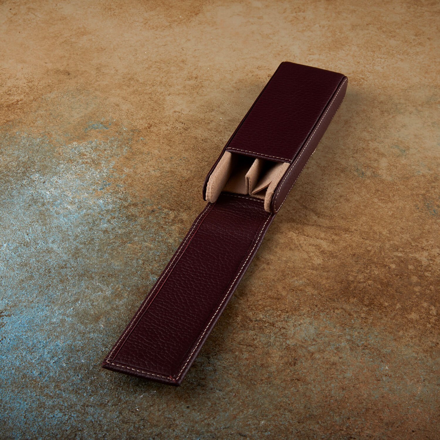 Krıc 2'li Deri Kalemlik - Bordo