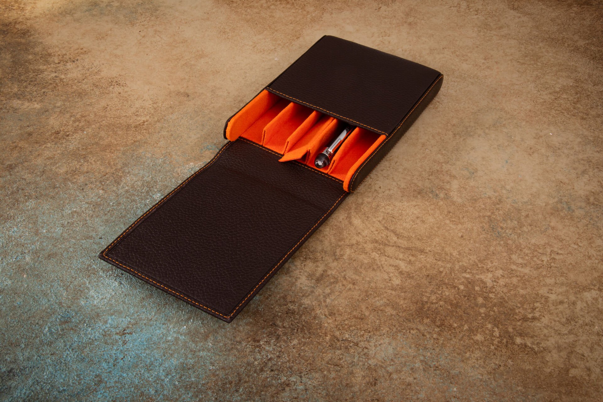 Krıc 5'li Deri Kalemlik - Floather Kahve