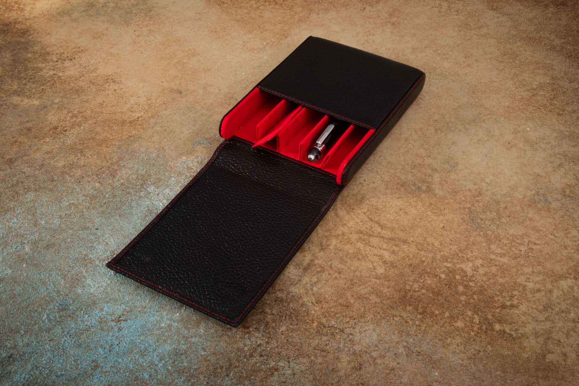 KRIC 5 Lİ DERİ KALEMLİK - FLOATHER SİYAH