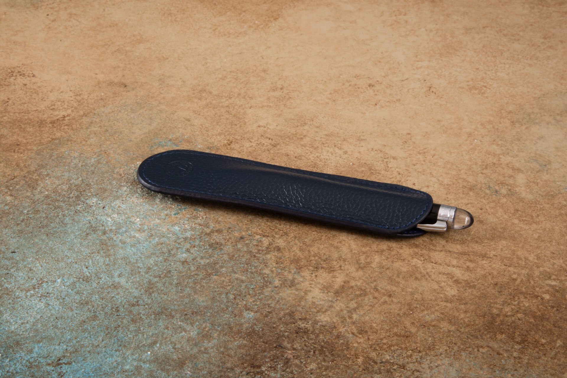 Krıc Tekli Deri Kalemlik - Lacivert