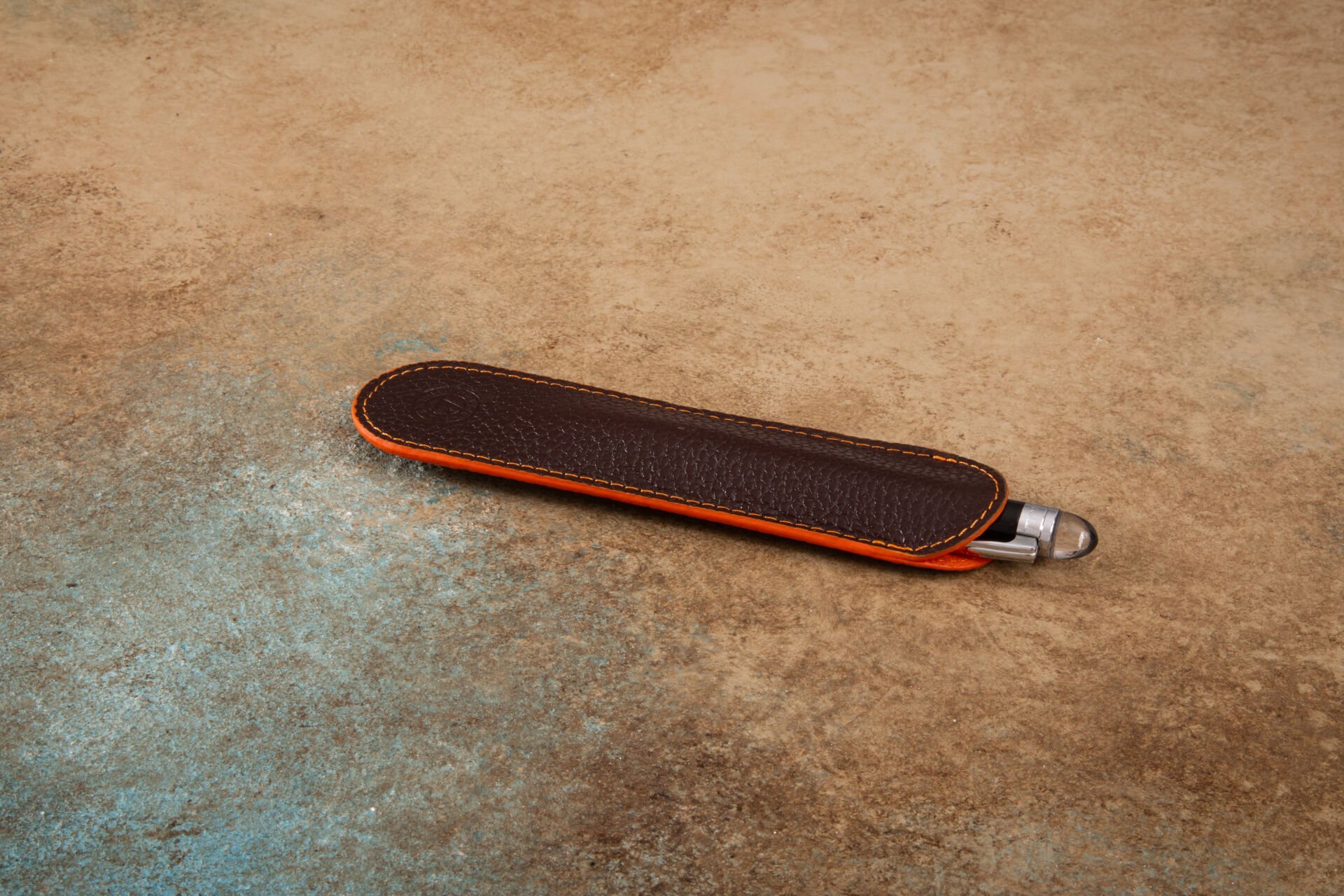 Krıc Tekli Deri Kalemlik - Kahve