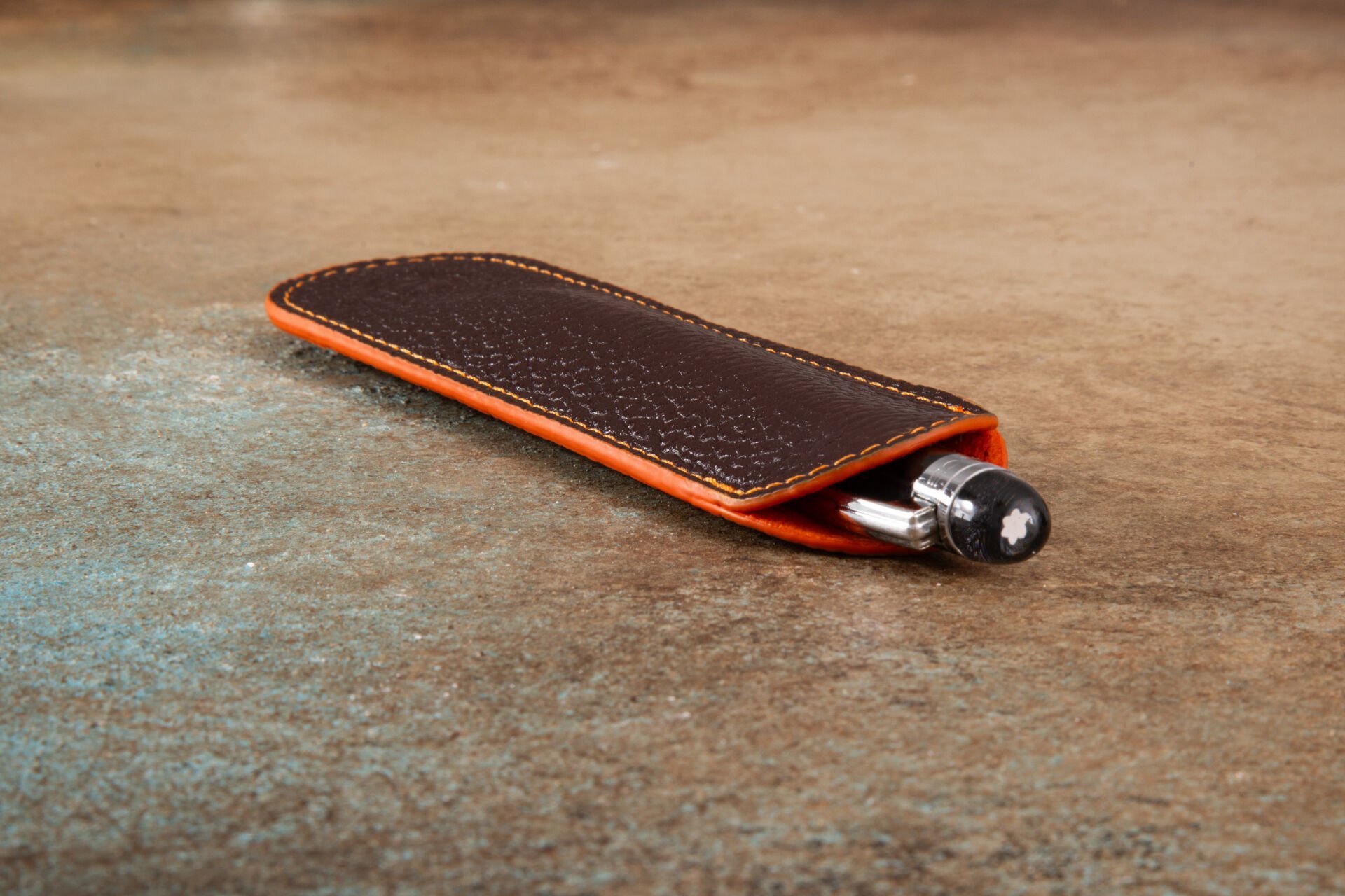 Krıc Tekli Deri Kalemlik - Kahve